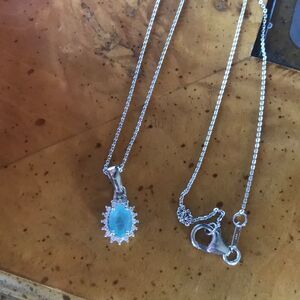 Natural Grandidierite Sterling Silver Necklace